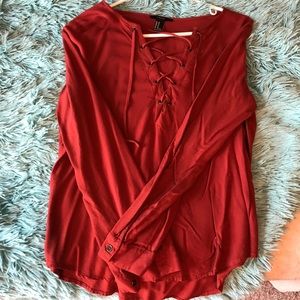 red long sleeve shirt from forever 21